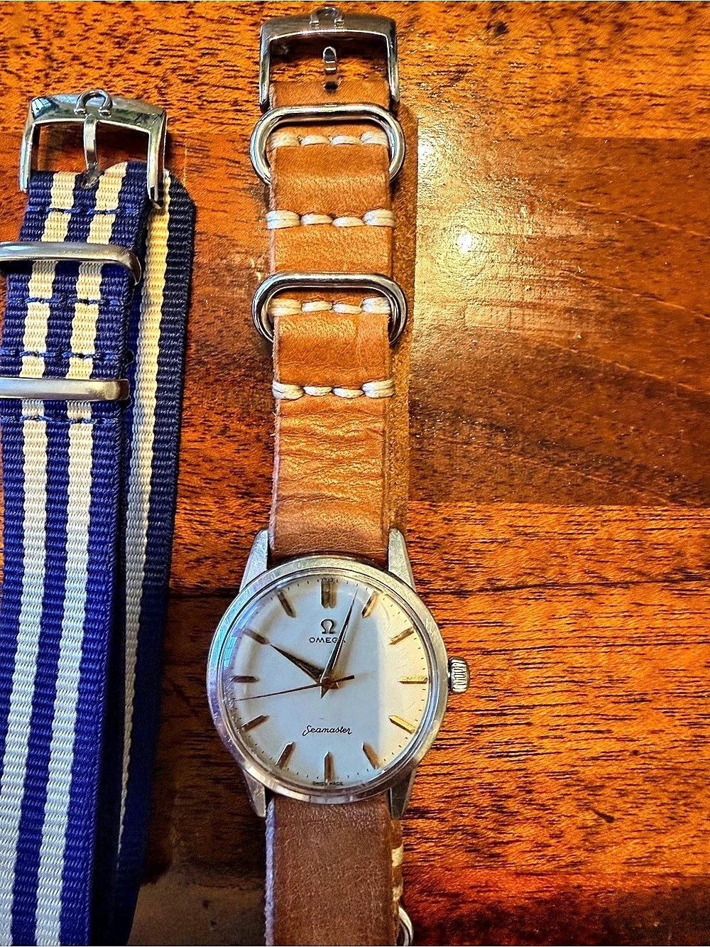 Omega Seamaster Vintage Manual-Wind Watch Silver & Brown